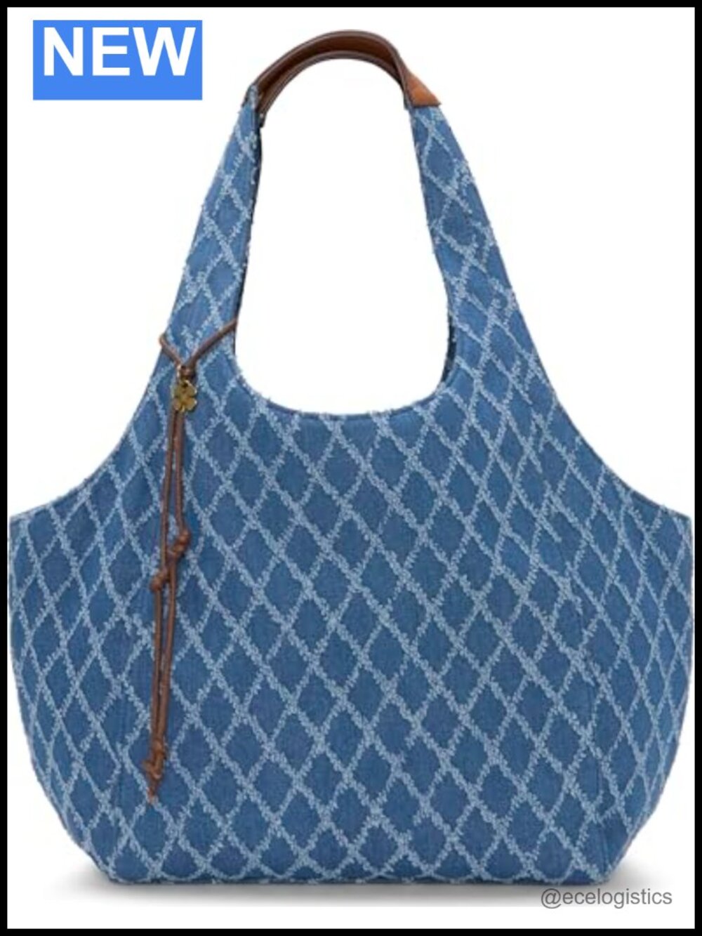 Floral Tote Bag Cotton Shoulder Bag with Magnetic Closure